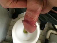 my penis in front of the toilet