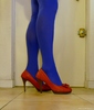 Tights + bleu rouge slingbacks 12 cm