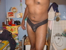 mon string noir en dentelle
