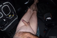 Naked in the car I show my penis
