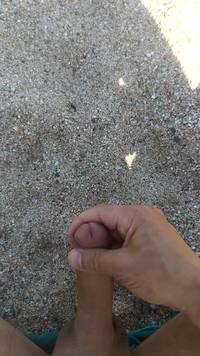 my cum on the sand